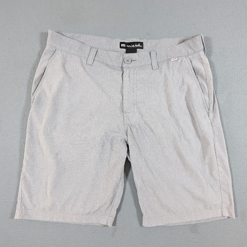 Travis Mathew Golf Shorts Mens Size 34 Gray Heather Performance Stretch Casual